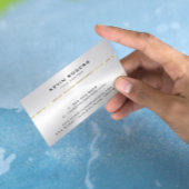 Eenvoudig glanzend faux metallic zilver goud visitekaartje