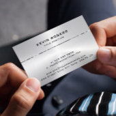 Eenvoudig glanzend faux metallic zilver ontwerp visitekaartje