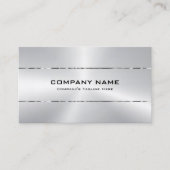 Eenvoudig glanzend faux metallic zilver ontwerp visitekaartje (Voorkant)