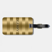 Eenvoudig glanzend gouden streepjespatroon bagagelabel (Achterkant horizontaal)