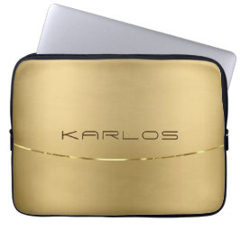 Eenvoudig glanzend goudvormig design laptop sleeve
