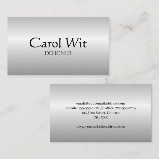 Eenvoudig glanzend visitekaartje (Voorkant / Achterkant)