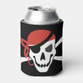 Eenvoudig glimlachen Pirate Skull met Red Bandana Blikjeskoeler (Blikje Voorkant)