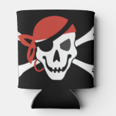 Eenvoudig glimlachen Pirate Skull met Red Bandana Blikjeskoeler (Achterkant)