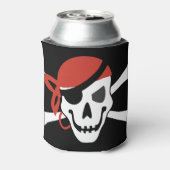 Eenvoudig glimlachen Pirate Skull met Red Bandana Blikjeskoeler (Blikje Achterkant)