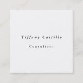 Eenvoudig glin elegant minimalistisch modern vierkante visitekaartje (Voorkant)