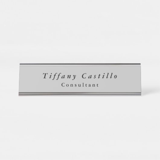 Eenvoudig glin legant minimalistisch modern bureau naambordje (Voorkant)