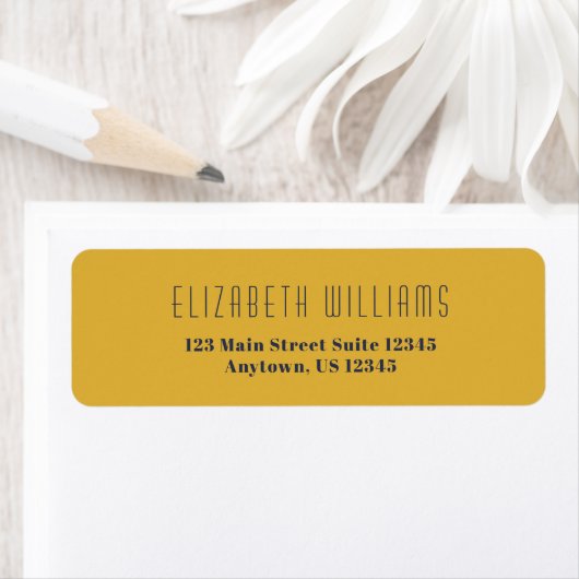 Eenvoudig Gold Blue Modern Return Address Label (Insitu)