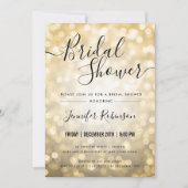 EENVOUDIG Gold Bokeh Lights Vrijgezellenfeest Kaart (Voorkant)