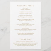 Eenvoudig Gold Bold Modern huwelijksprogramma (Achterkant)