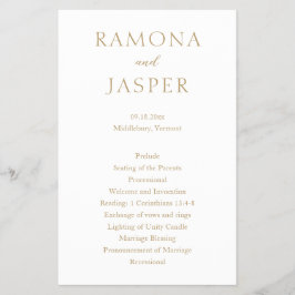 Eenvoudig Gold Bold Modern huwelijksprogramma