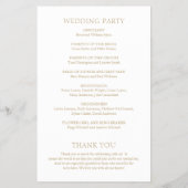 Eenvoudig Gold Bold Modern huwelijksprogramma (Achterkant)