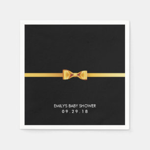 Eenvoudig Gold Bow Stropdas Baby shower Servet