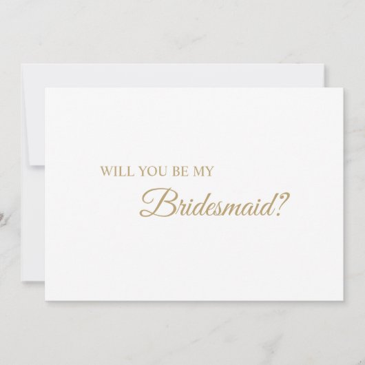 Eenvoudig Gold Calligraphy Bridesmaid-voorstel Kaart (Voorkant)