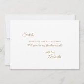 Eenvoudig Gold Calligraphy Bridesmaid-voorstel Kaart (Achterkant)
