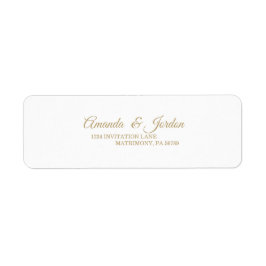 Eenvoudig Gold Calligraphy Return-adres Etiket