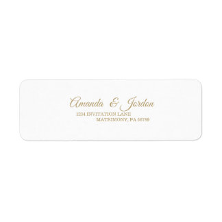 Eenvoudig Gold Calligraphy Return-adres Etiket