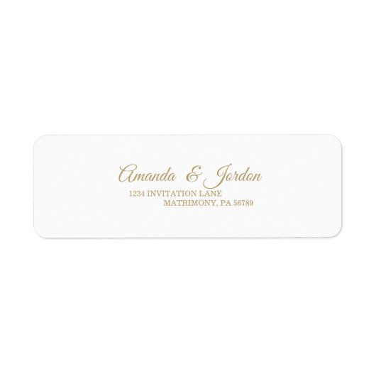 Eenvoudig Gold Calligraphy Return-adres Etiket (Voorkant)