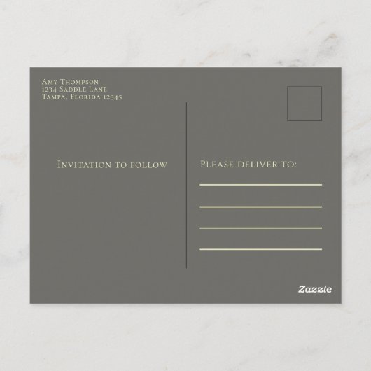 Eenvoudig Gold Calligraphy Script Moderne Photo Bu Briefkaart (Achterkant)