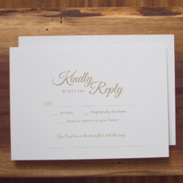 Eenvoudig Gold Calligraphy Song Request RSVP Kaartje