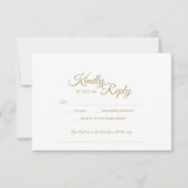 Eenvoudig Gold Calligraphy Song Request RSVP Kaartje (Voorkant)