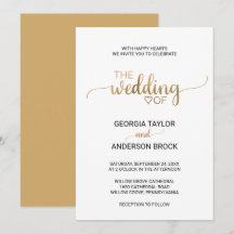 Eenvoudig Gold Calligraphy Wedding