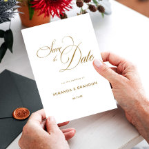 Eenvoudig Gold Calligraphy Wedding