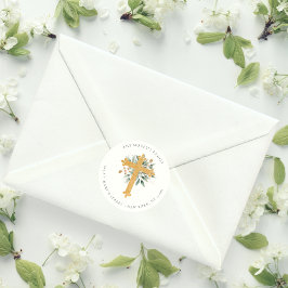 Eenvoudig Gold Christelijk adres kruisgroen Ronde Sticker