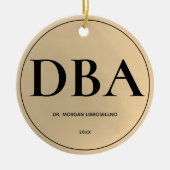 Eenvoudig Gold DBA-Afstuderen Keramisch Ornament (Voorkant)