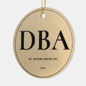 Eenvoudig Gold DBA-Afstuderen Keramisch Ornament (Links)