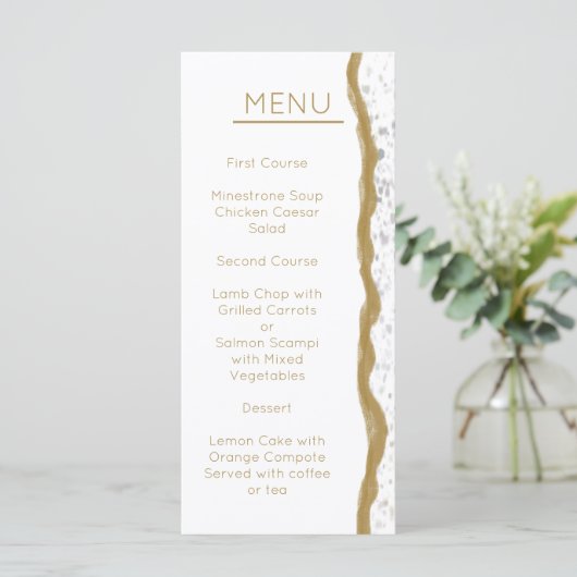 Eenvoudig Gold Edge-weddenschap Menu (Staand voorkant)