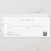 Eenvoudig Gold Elegant modern Cadeaubon (Achterkant)