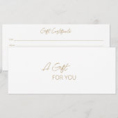 Eenvoudig Gold Elegant modern Cadeaubon (Voorkant / Achterkant)