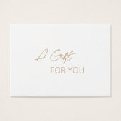 Eenvoudig Gold Elegant modern Cadeaubon Visitekaartje (Voorkant)
