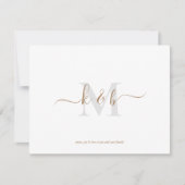Eenvoudig Gold- en grijs-monogram kerstmis Notitiekaartje (Voorkant)