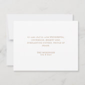 Eenvoudig Gold- en grijs-monogram kerstmis Notitiekaartje (Achterkant)