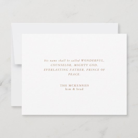 Eenvoudig Gold- en grijs-monogram kerstmis Notitiekaartje (Achterkant)