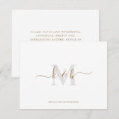 Eenvoudig Gold- en grijs-monogram kerstmis Notitiekaartje (Voorkant / Achterkant)