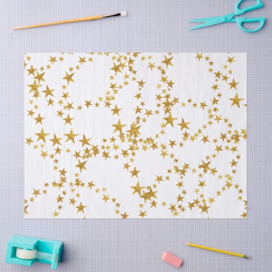 Eenvoudig Gold- en White Star-papier Tissuepapier (Craft)