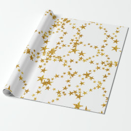 Eenvoudig Gold- en White Star-verpakt papier