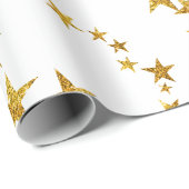 Eenvoudig Gold- en White Star-verpakt papier (Rol Hoek)
