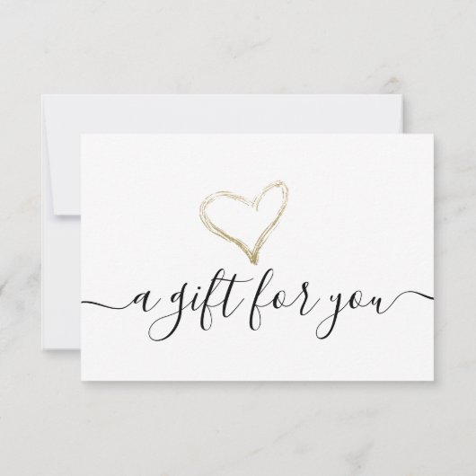 Eenvoudig Gold Foil Heart Cadeaubon (Achterkant)