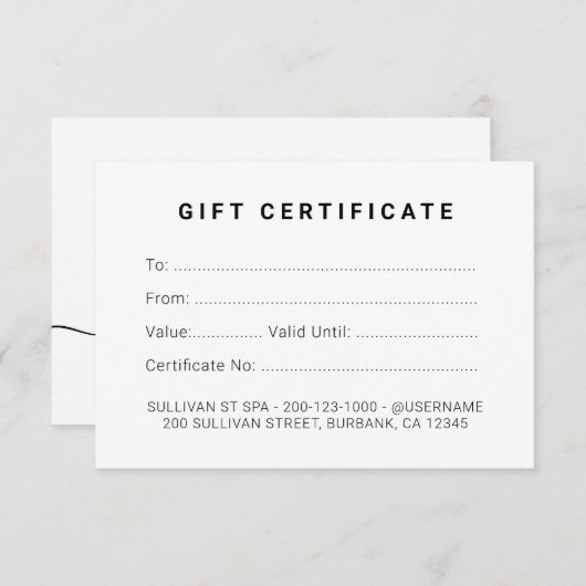 Eenvoudig Gold Foil Heart Cadeaubon (Voorkant / Achterkant)