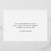 Eenvoudig Gold-fotohuwelijk Hartelijk dank Folie Uitnodiging (Achterkant)