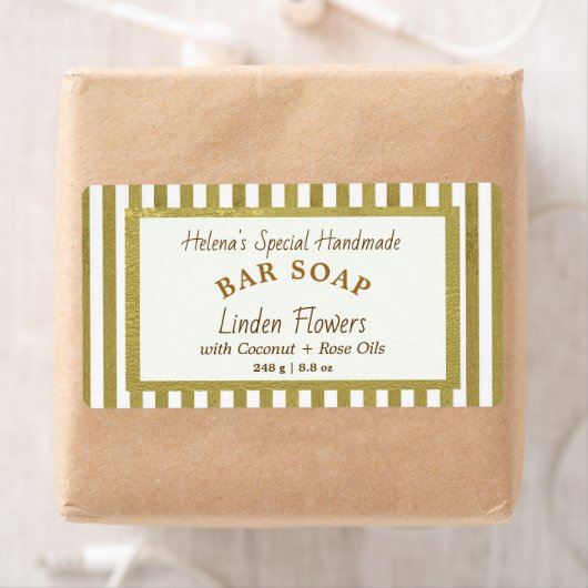 Eenvoudig Gold Framed Crème Soap Wrap Etiket (Insitu)