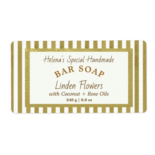 Eenvoudig Gold Framed Crème Soap Wrap Etiket (Voorkant)