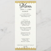 Eenvoudig Gold Glitter toevoegen Naam Datum Wedden Menu (Voorkant)