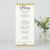 Eenvoudig Gold Glitter toevoegen Naam Datum Wedden Menu (Staand voorkant)