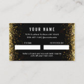 Eenvoudig Gold Glitter - Verwijs een vriendenkaart Visitekaartje (Achterkant)