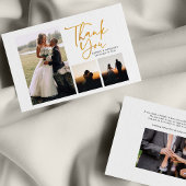 Eenvoudig Gold Hand-Lettered Wedding Hartelijk dan Notitiekaartje
